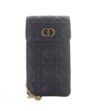 クリスチャンディオール Christian Dior カロ カナージュ フォンホルダ ポシェット 黒 ブラック SS5105UWHC /SR ■OH