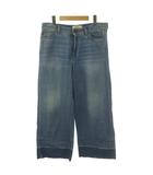 ワイドデニムパンツ ダメージ加工 42 青 ブルー /SS ■OS
