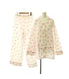 ツモリチサト スリープ tsumori chisato SLEEP 水彩ドット パジャマ セットアップ 上下 シャツ 長袖 イージーパンツ LL 白 ホワイト /HS ■OS