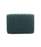 ボッテガヴェネタ BOTTEGA VENETA イントレチャート 3つ折り財布 小銭入れ レザー 深緑 ダークグリーン /MI ■OS ■OH