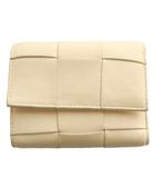 ボッテガヴェネタ BOTTEGA VENETA カセット マキシイントレチャート 三つ折り財布 コンパクトウォレット ベージュ /SS ■OS ■OH