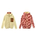 アベイシングエイプ A BATHING APE 1st Camo Boa Reversible Hooded Jacket ジャケット アウター 中綿 リバーシブル ボア XS ピンク マルチカラー /CX ■OS