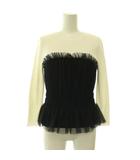 アプワイザーリッシェ Apuweiser-riche 24SS チュールコンビベアニット カットソー 長袖 2 ホワイト ブラック /DO ■OS