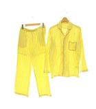 ヌキテパ NE QUITTEZ PAS! パサンド Pasand セットアップ Cotton Stripe Pajama パジャマ シャツ パンツ M イエロー モカ ホワイト /DO ■OS ■SH