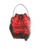 モンクレール MONCLER KILIA DRAWSTRING 2WAY ショルダーバッグ ハンドバッグ ナイロン キルティング 赤 レッド 黒 ブラック I209B5L00014 M2176 /MI ■OS