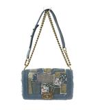 シャネル CHANEL ボーイシャネル25 デニムチェーンショルダーバッグ パッチワーク ココマーク ロゴ 青 ブルー マルチカラー /BB ■OH ■SH
