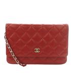 シャネル CHANEL TIMELESS CLASSICS タイムレスクラシック チェーンウォレットバッグ ショルダー レザー ココマーク ロゴ 赤 レッド /BB ■OH ■SH