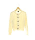 プラステ PLST 24AW カラーミックスケーブルカーディガン ニット 長袖 S オフホワイト /HS ■OS