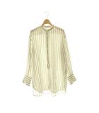 イエナ IENA 25AW リヨセルストライプバンドカラーシャツ ブラウス ベージュ 茶 ブラウン /CX ■OS