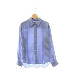 イエナ IENA 24AW LIENリヨセル レギュラーシャツ ストライプ柄 ブラウス 長袖 青 ブルー /SY ■OS