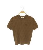 スナイデル SNIDEL 25SS Sustainaワンポイントニットプルオーバー セーター 半袖 F ブラウン /HK ■OS