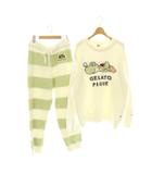 ジェラートピケ gelato pique ×スーパーマリオ JQDプルオーバーアンドロングパンツ ルームウエア F 白 ホワイト 緑 グリーン /CX ■OS