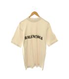 バレンシアガ BALENCIAGA 764235 24SS STENCIL TYPE ダメージTシャツ カットソー 半袖 ロゴ コットン XS ピンクベージュ /NR ■OS ■SH