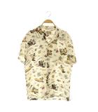 ヒステリックグラマー HYSTERIC GLAMOUR ISLAND FEVER総柄 アロハシャツ 半袖 S オフホワイト /MY ■OS