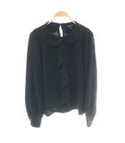 ブルックスブラザーズ BROOKS BROTHERS ラッフルフリルブラウス 長袖 4 紺 ネイビー /SS ■OS