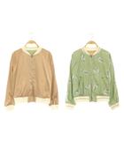 シュープリームララ Supreme.La.La. Supreme LaLa 刺繍 リバーシブルブルゾン ジャケット ジップアップ M カーキ ピンク /HS ■OS
