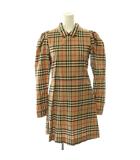 バーバリー BURBERRY ノバチェック 長袖ワンピース ひざ丈 14Y ベージュ /HS ■OS
