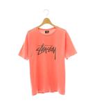 ステューシー STUSSY ロゴ半袖Tシャツ カットソー コットン S ピンク グレー /DO ■OS