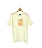 ステューシー STUSSY プリント半袖Tシャツ カットソー コットン S ホワイト マルチカラー /DO ■OS