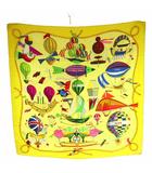 エルメス HERMES レ フォリー デュ シエル LES FOLIES DU CIEL 大空の狂気 カレ90 スカーフ シルク マルチカラー 黄色 イエロー 青 ブルー /SS ■OS ■OH