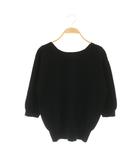 プラステ PLST UVカットレーヨンブレンドバックボタン2WAYカーデセーター 五分袖 M ブラック /MY ■OS