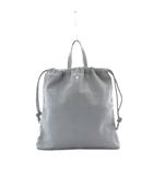 ADMJ アクセソワ Accessoires De Mademoiselle 巾着 ハンドバッグ 水色 ライトブルー レザー /RI ■OS