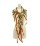 エルメス HERMES ジャングル ラブ スカーフ トライアングル アニマル柄 カシミヤ シルク混 ベージュ オレンジ マルチカラー H361876S /MI ■OS ■OH