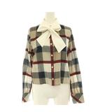 ブルーレーベルクレストブリッジ BLUE LABEL CRESTBRIDGE 25SS クレストブリッジチェック シャツ 長袖 36 ベージュ ネイビー /HK ■OS
