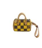 Mini Speedy Charm Damier pop バッグチャーム ミニポーチ ダミエ柄 茶 ブラウン 黄色 イエロー ベージュ M01694 /MI ■OS ■OH ■SH