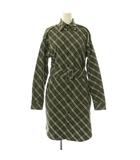 8103875 check shirt dress シャツワンピース ダニエル リー ロング 長袖 IT36 カーキ /HK ■OS