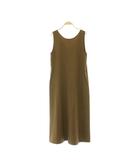 グリーンレーベルリラクシング ユナイテッドアローズ green label relaxing ラッシュフレア ノースリーブ ワンピース 前後2WAY ロング F モカ /MY ■OS