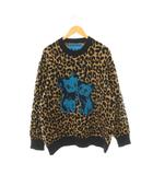 コーチ COACH LIL NAS X DROP BY COACH レオパード プリント クルーネック セーター ニット プルオーバー S ブラック ベージュ CQ017 /CX ■OS