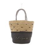 フランシュリッペ franche lippee のびねこかごBAG かごバッグ ハンドバッグ トートバッグ ベージュ 黒 ブラック 猫モチーフ /RI ■OS
