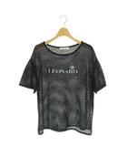 レオナールスポーツ LEONARD SPORT ロゴ刺繍 メッシュTシャツ サマーニット 半袖 40 ネイビー ブルー グリーン /ES ■OS