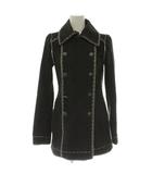 シャネル CHANEL P36332V26220 裏地デニム ステッチデザインダブルボタン アウター ステンカラーコート ミドル丈 コットン 34 ダークグレー /NR ■OS