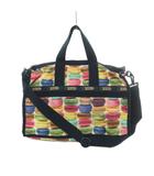 レスポートサック LesportSAC 2WAY ボストンバッグ ショルダーバッグ マカロン柄 紺 ネイビー マルチカラー /MI ■OS ■SH