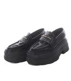 アレキサンダーワン ALEXANDER WANG Carterプラットフォームローファー 厚底 エナメルレザー 38 ブラック /YO7