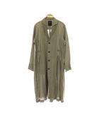 パドカレ pas de calais リネン スプリングコート チェスターコート ロング 36 グレー /ES ■OS