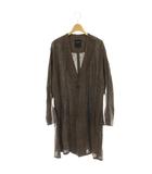 パドカレ pas de calais リネン ノーカラーコート スプリングコート 36 ダークブラウン /ES ■OS