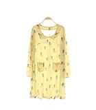 シェリーラファム Cherir la femme ネコ チュニック 長袖 カットソー レース 総柄 FL5 アイボリー /MY ■OS