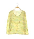 シェリーラファム Cherir la femme 花柄カットソー レース 長袖 M イエロー グリーン /MY ■OS