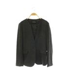 グリーンレーベルリラクシング ユナイテッドアローズ green label relaxing キーネックジャケット ノーカラー ストレッチ チャコール /CX ■OS
