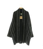 HERRINGBONE ARROW MOTIF CARDIGAN カーディガン リネン混 ヘリンボーン S ブラック /MY ■OS