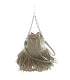ジェイ&エムデヴィッドソン J&M Davidson FRINGE CARNIVAL MINI 2WAY ショルダーバッグ ハンドバッグ レザー フリンジ グレージュ /MI ■OS