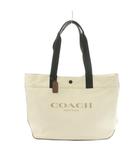 コーチ COACH ロゴ キャンバストートバッグ バイカラー アイボリー 黒 ブラック C4017 /MI ■OS