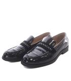 コールハーン COLE HAAN スタッシ エンブリッシュド ローファー ラインストーン パテントレザー 7.5B ブラック /YO32