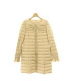 トゥービーシック TO BE CHIC ダウンコート ノーカラー フリル 40 ベージュ /ES ■OS
