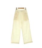 ミューズ ドゥーズィエム クラス MUSE de Deuxieme Classe 26SS STRETCH TWILL タックパンツ ワイドパンツ リネン混 34 ホワイト /ES ■OS