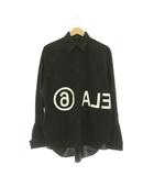 マルタンマルジェラ Martin Margiela MM6 S52DL0097 リバースロゴプリントシャツ 長袖 40 ブラック /HK ■OS