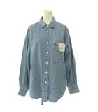 25AW デニム刺繍オーバーシャツ 長袖 前開き コットン 38 水色 ライトブルー 311-11-2066 /NR ■OS